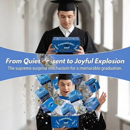 🔥2026 Graduation Explosion Pop Gift Box 🎓 Surprise Bounce Cash Box Grad Party Gift Bag Set