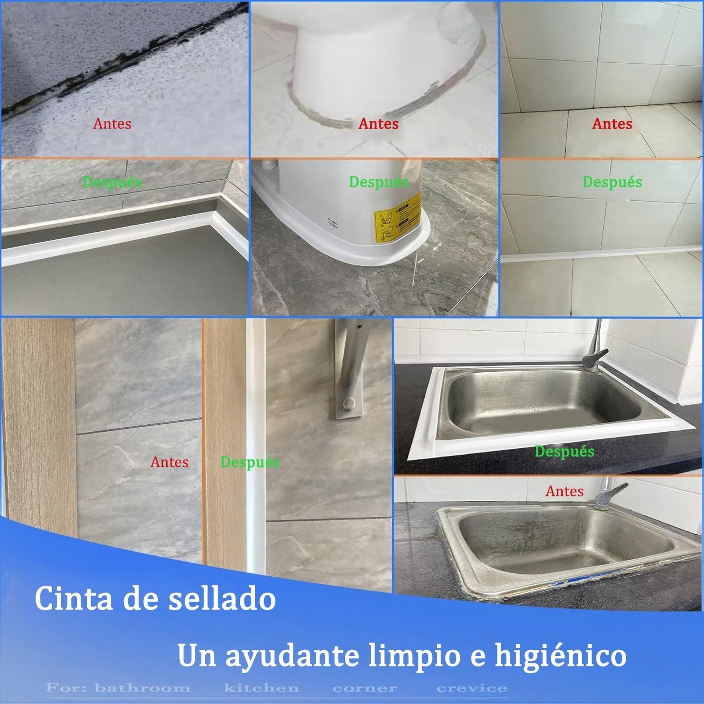 🔥Waterproof Self-Adhesive Caulk Tape | Seal & Repair Bathroom & Kitchen Edges