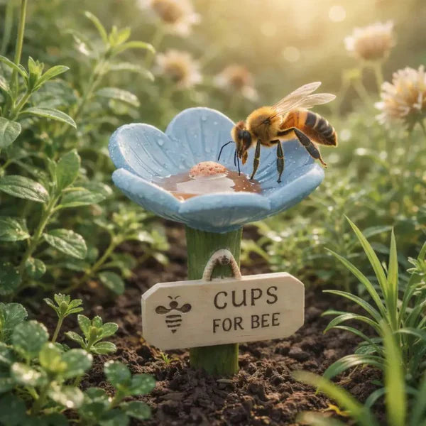 🌸Flower-Shaped Ceramic Bee Watering Station