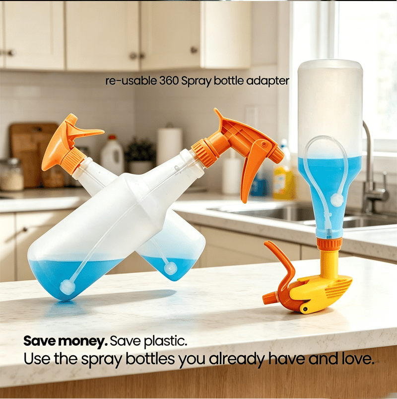 🔥🌟💦 3-Pack Universal Fit 360° Spray Bottle Adapter