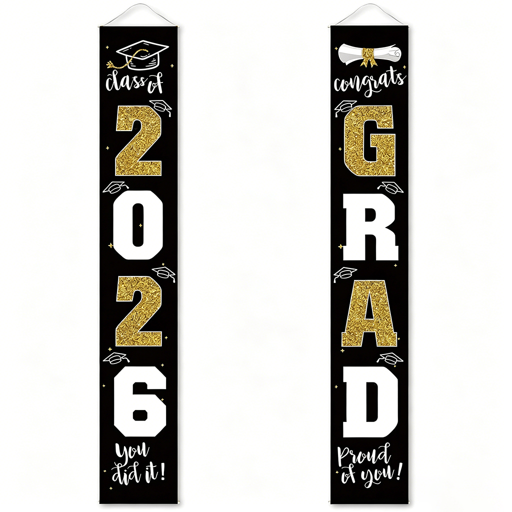 🎓Class of 2026 Graduation Banner | Congrats Grad Front Door Porch Decor for Graduation Party