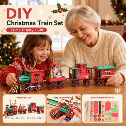 ⏰ FLASH SALE 53% OFF - 🎅DIY Wooden Christmas Train 3D Building Puzzle
