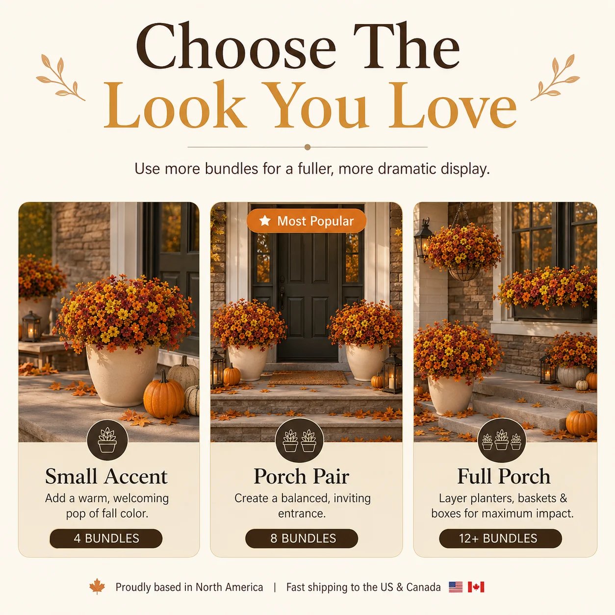 🍂 Fall Porch Faux Flower Bundles