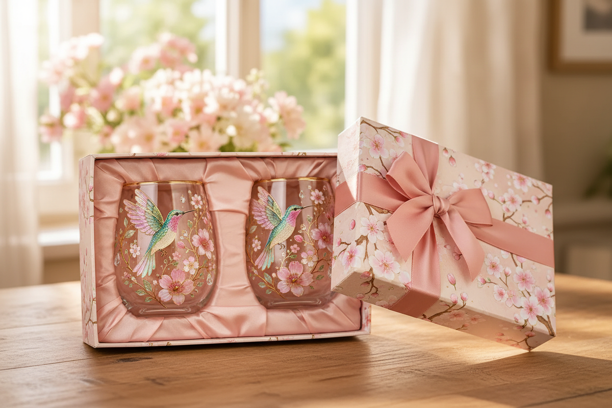 Hummingbird Stemless Cup Gift Box