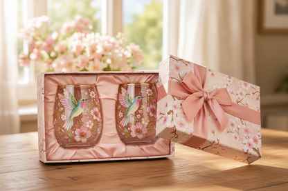 Hummingbird Stemless Cup Gift Box