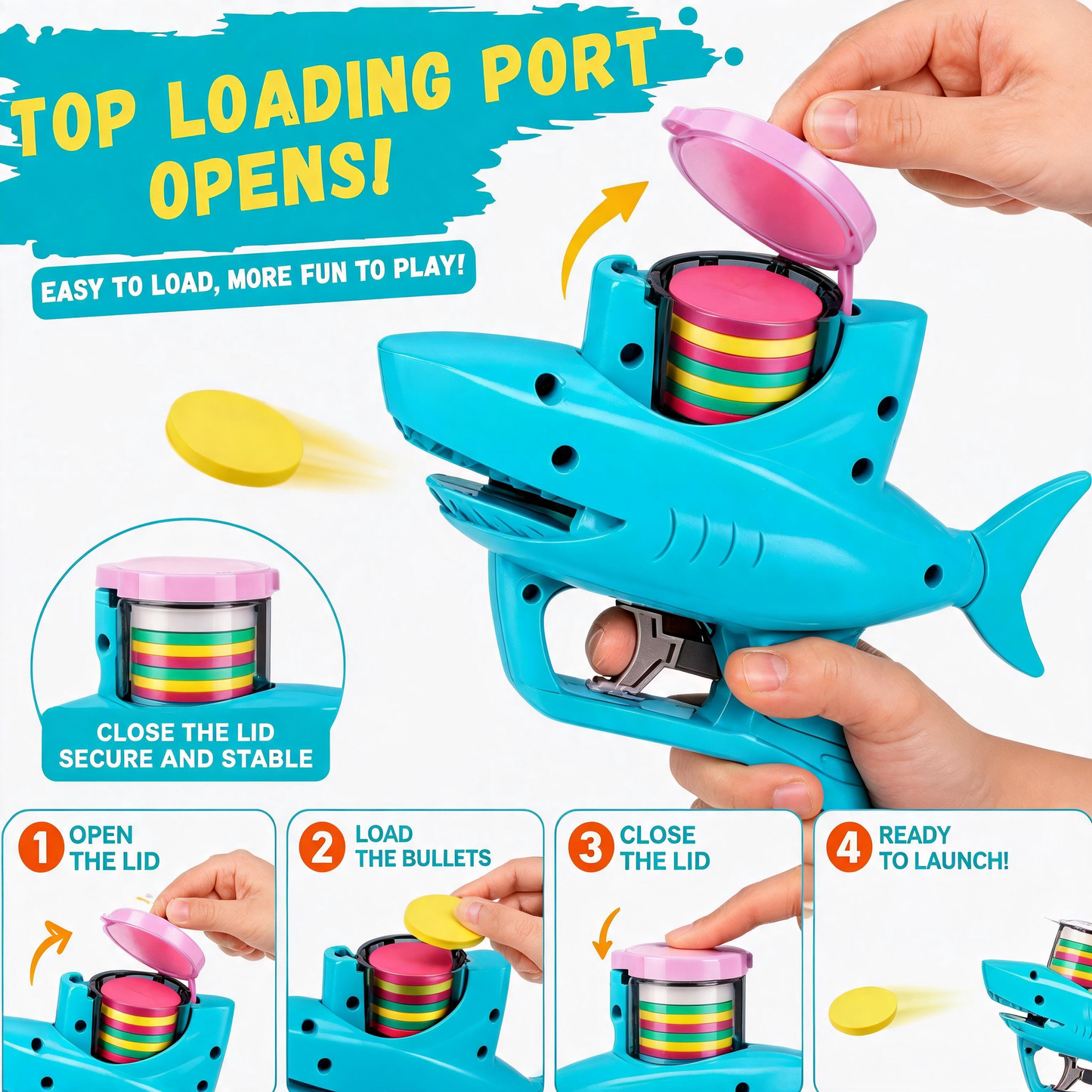 Foam Disc Shooter, Foam Disc Launcher, Summer Activities, and Party Favors for Ages 6-12