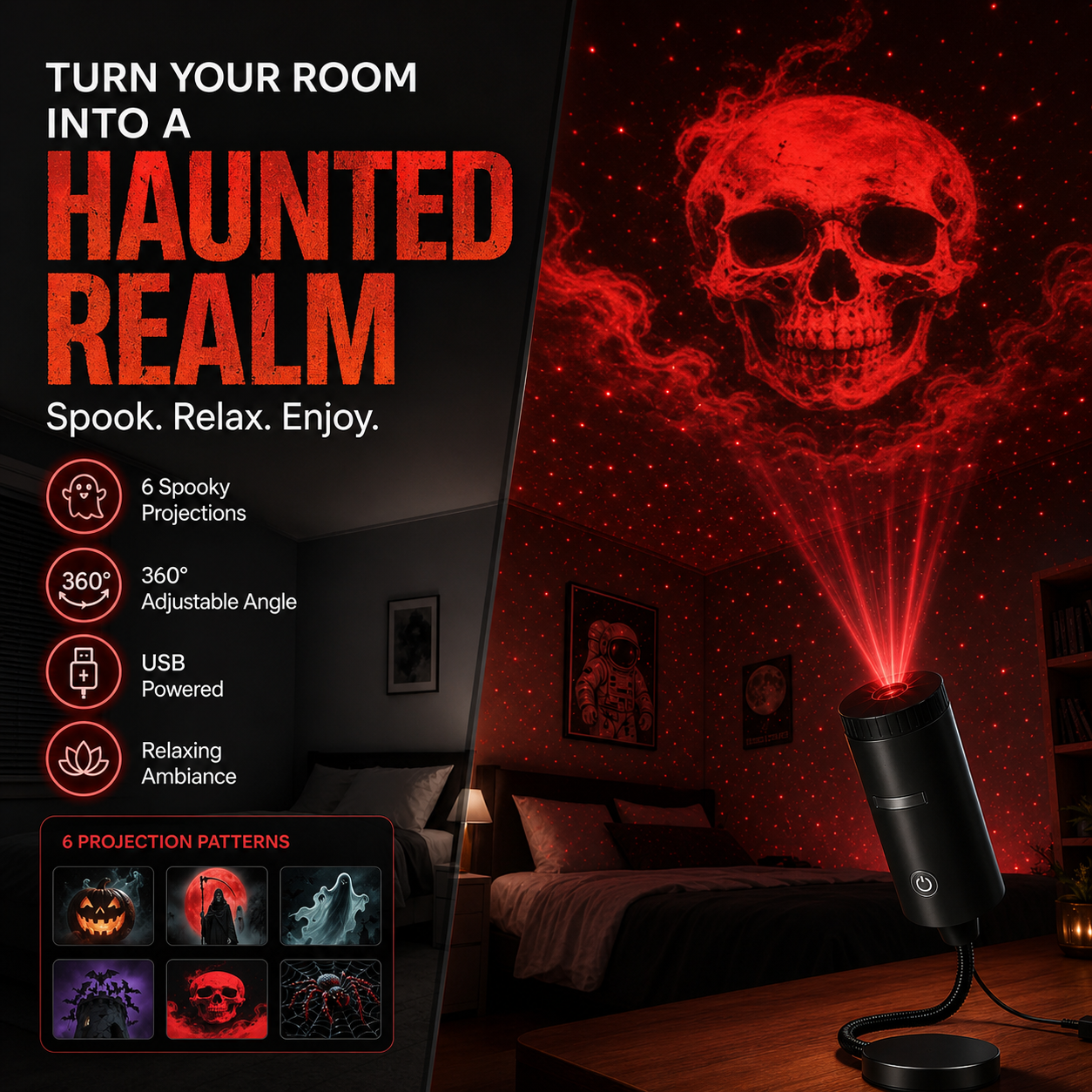 ❤️Last Day 62% Off❤️ 🎃 Plug It In. Watch Your Room Come Alive With Halloween Magic💀Halloween 6-Disc Set