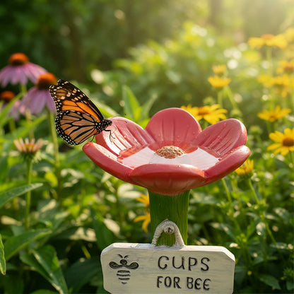 🌸Flower-Shaped Ceramic Bee Watering Station