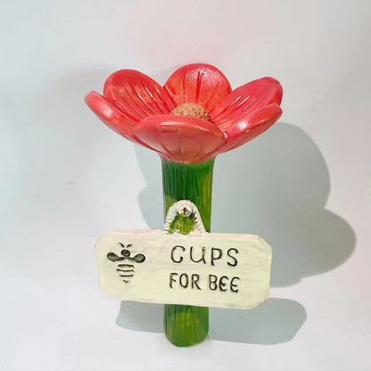 🌸Flower-Shaped Ceramic Bee Watering Station