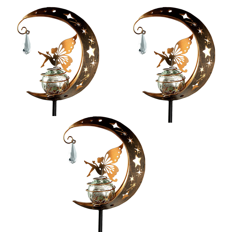 🌙✨Whimsical Moon & Fairy Solar Garden Stake Light⚡Half Price Sale