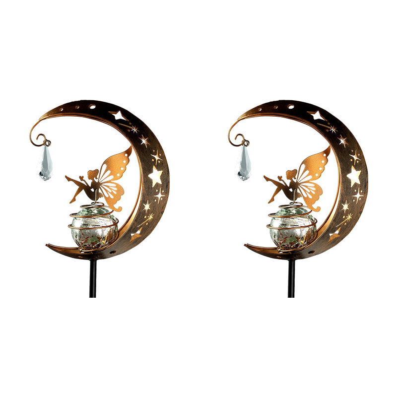 🌙✨Whimsical Moon & Fairy Solar Garden Stake Light⚡Half Price Sale