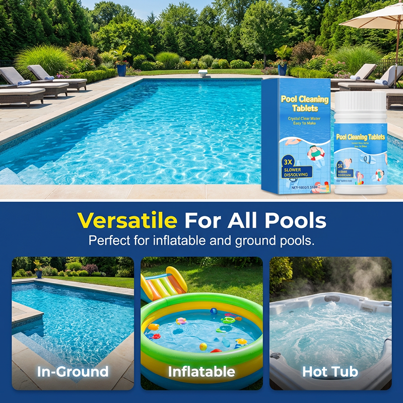 Pool Cleaning Tablets – Eliminate Odors, Stains & Cloudy Water Fast