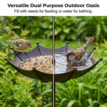 🐦 Attract More Birds! ☂️ 2-in-1 Hanging Umbrella Feeder & Bath, Easy Clean, All-Weather 🌞